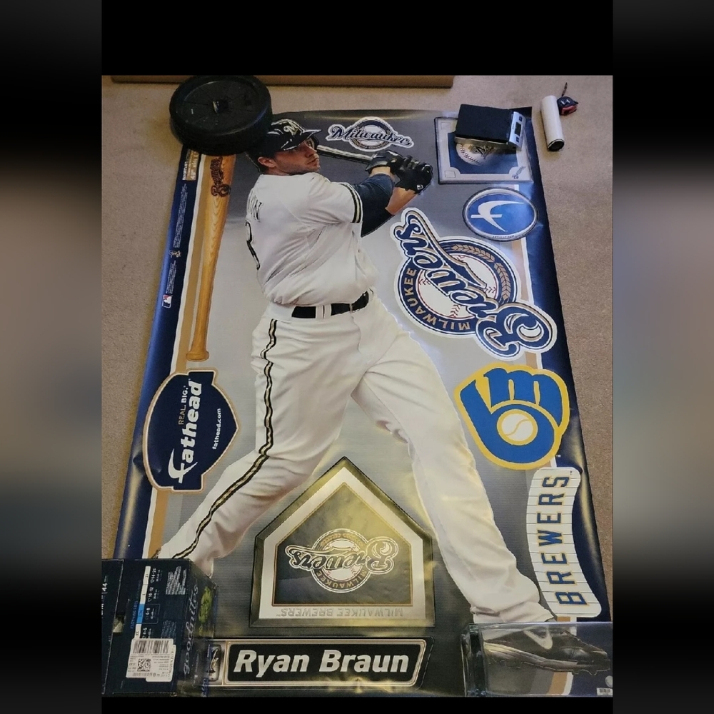Milwaukee Brewers life size of Ryan Braun wall graphic. 6'4" high & 4' wide.